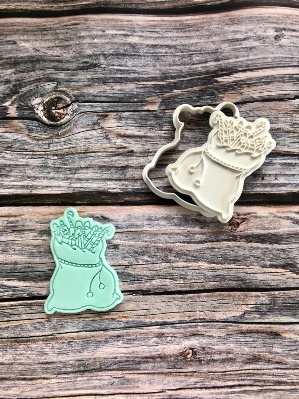 sack 4 Christmas Sack Cookie Cutter and Fondant Stamp, Christmas, Santa's Sack, Toy Sack