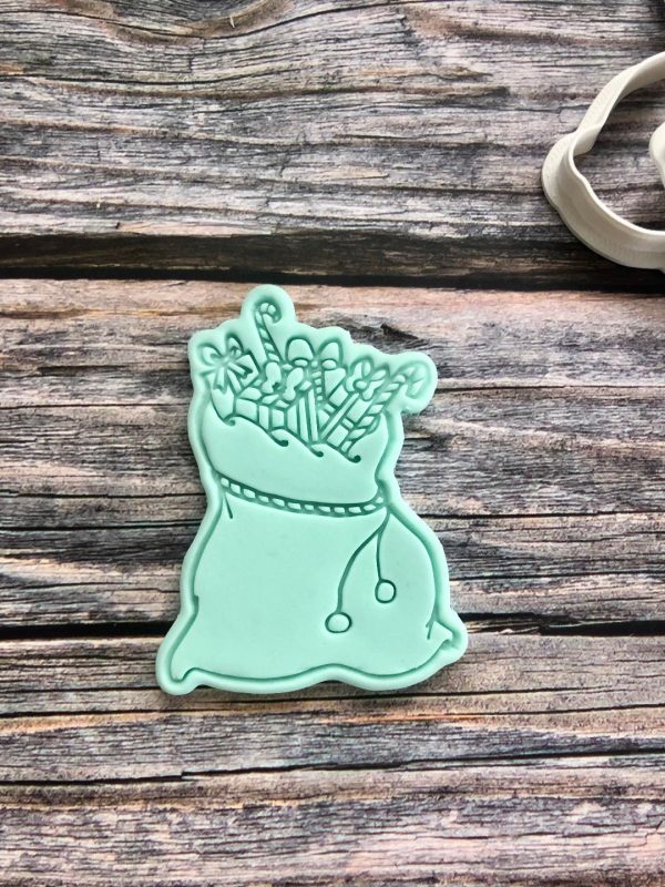 sack 6 Christmas Sack Cookie Cutter and Fondant Stamp, Christmas, Santa's Sack, Toy Sack