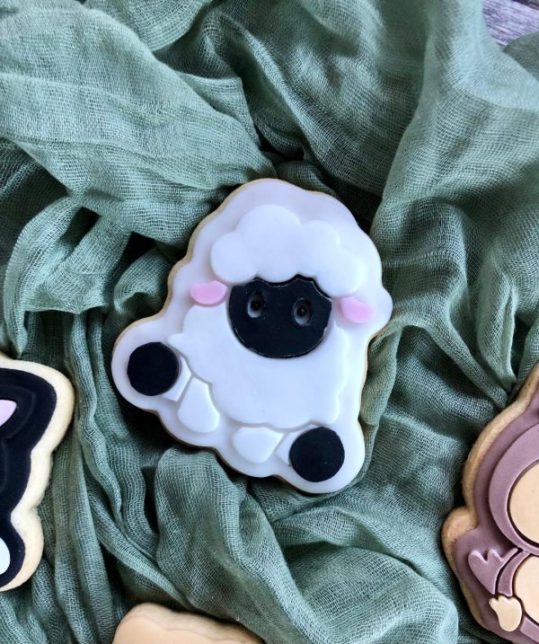 sheep Sheep Cookie Cutter and Fondant Stamp Embosser, Farm Animal, Lamb, Easter