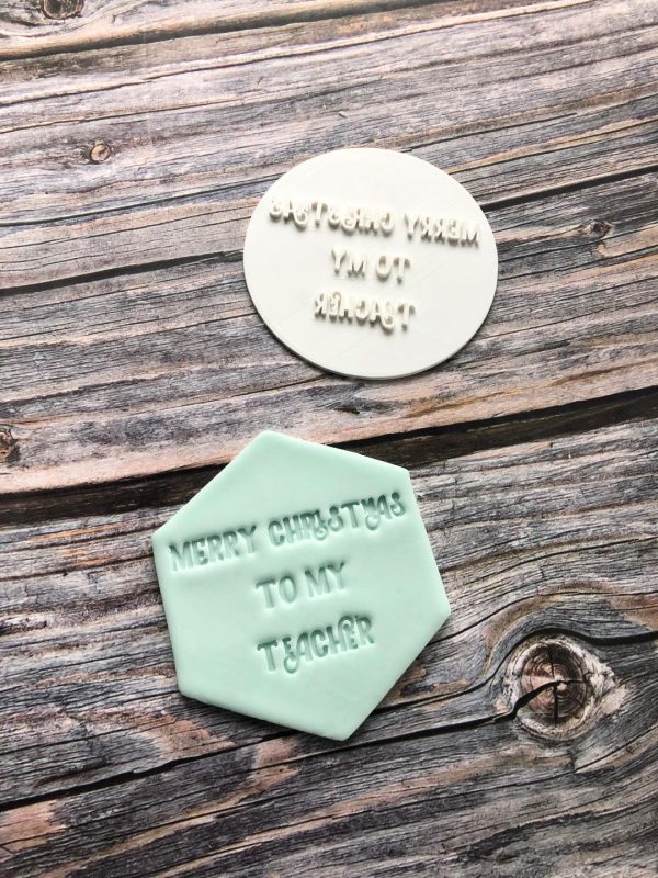 teacher christmas 2 Merry Christmas to my Teacher Cookie Stamp, Thank you Teacher, Teacher Gift