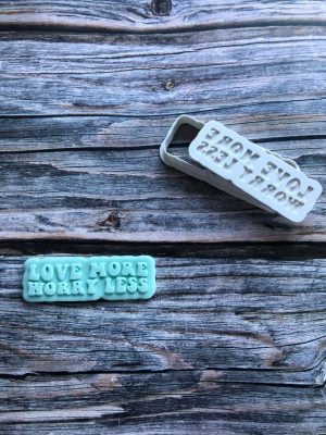 Love More Worry Less Cookie Cutter and Fondant Stamp Embosser, Valentines Day Embosser, Love