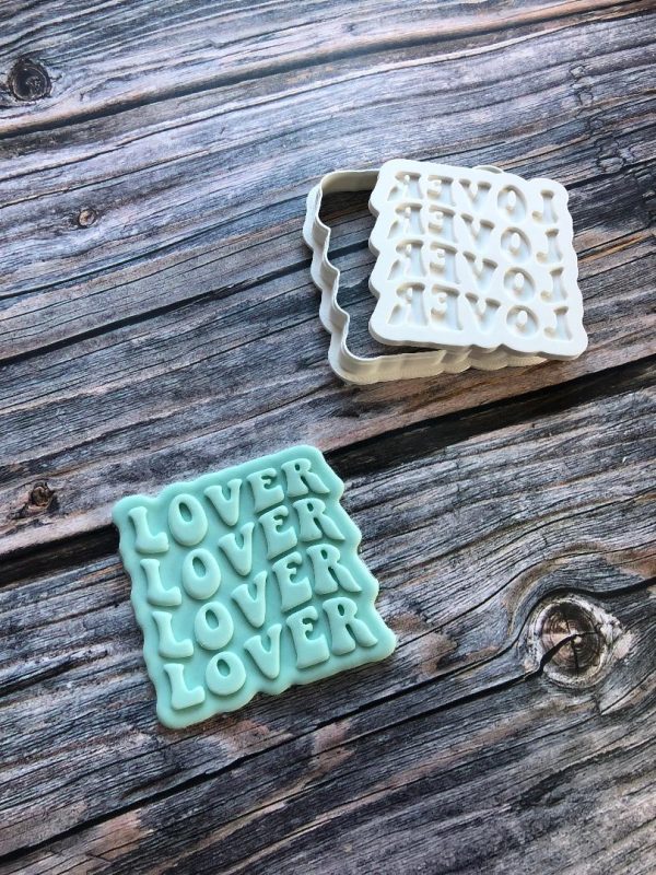 lover 2 Lover Cookie Cutter and Fondant Stamp Embosser, Valentines Day Embosser, Valentine's, Taylor Swift, Swiftie