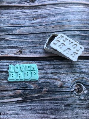 Lover Babe Cookie Cutter and Fondant Stamp Embosser, Valentines Day Embosser, Love