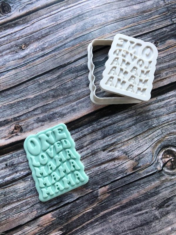 one loved mama 2 One Loved Mama Cookie Cutter and Fondant Stamp Embosser, Valentines Day Embosser, Love, Mothers Day, Mother's Day