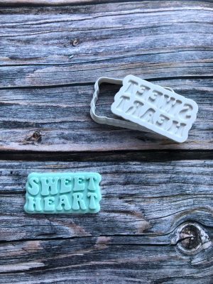 Sweet Heart Cookie Cutter and Fondant Stamp Embosser, Valentines Day Embosser