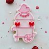 Heart Cart Cookie Cutter and Fondant Stamp Embosser, Valentines, Romantic, Wedding, Engagement