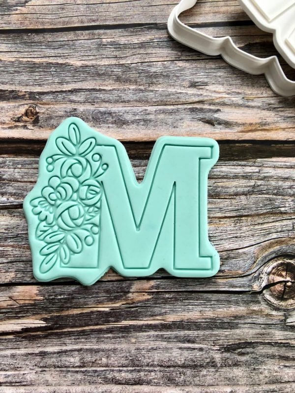 3B5AA390-2CBA-49DF-ADDB-B85F70C7ECD8 Letter M Cookie Cutter and Fondant Stamp, Mum, Mothers Day, Mam, Mama, Mom, Mother's Day