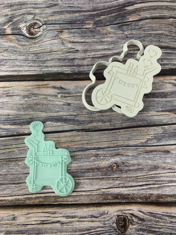 IMG_2649 Heart Trolley Cookie Cutter and Fondant Stamp Embosser, Valentines, Romantic, Wedding, Engagement