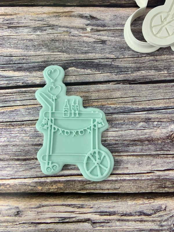 IMG_2651 Heart Trolley Cookie Cutter and Fondant Stamp Embosser, Valentines, Romantic, Wedding, Engagement