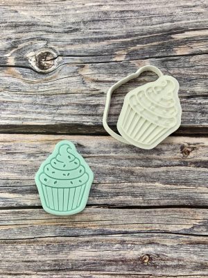 Cupcake Cookie Cutter and Fondant Stamp, Birthday Cake, Two Sweet, Cupcakes, Baking Theme