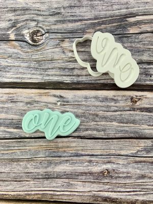 One Cookie Cutter and Fondant Stamp Embosser, Birthday, First Birthday