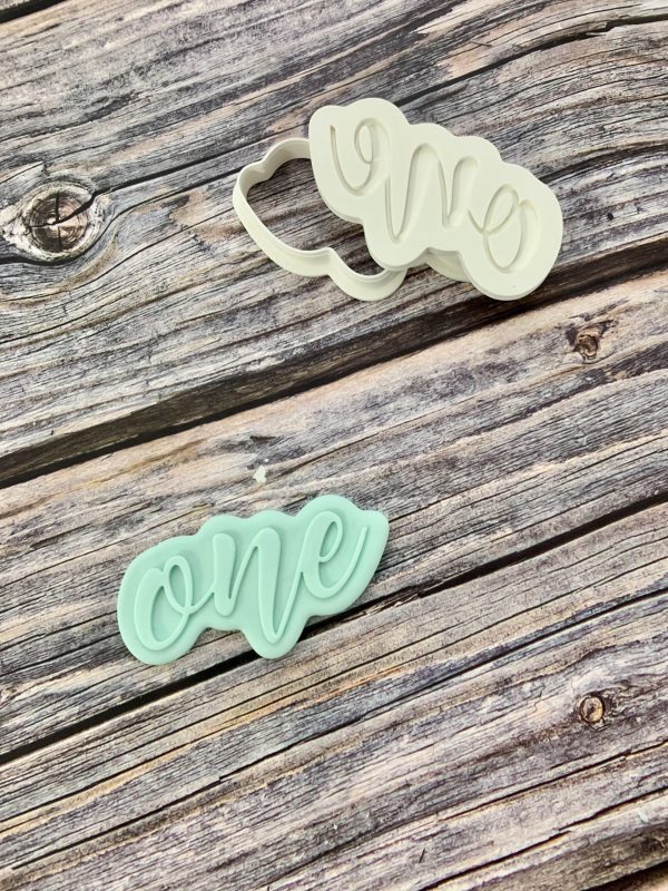 One Cookie Cutter and Fondant Stamp Embosser, Birthday, First Birthday
