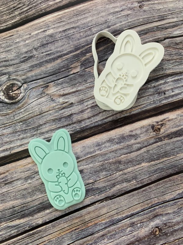 IMG_2697 Bunny Rabbit Cookie Cutter and Fondant Stamp Embosser, Easter Bunny, Cute Bunny, Cute Rabbit, Rabbit With Carrot