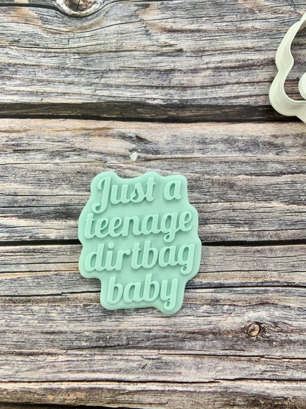 Just A Teenage Dirtbag Baby Cookie Cutter and Fondant Stamp Embosser, Teenager, Birthday