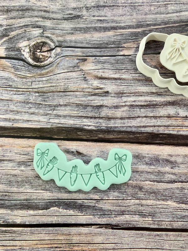 Easter Bunting Cookie Cutter and Fondant Stamp, Easter, Easter Decoration, Carrots, Carrot Bunting