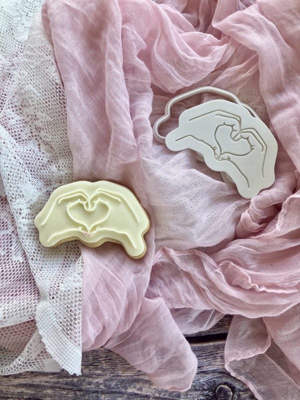 Heart Hands Cookie Cutter and Fondant Stamp Embosser, Valentines Day Embosser, Love, I Love You, Taylor Swift, Swifties