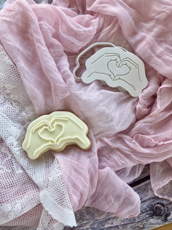 Heart Hands Cookie Cutter and Fondant Stamp Embosser, Valentines Day Embosser, Love, I Love You, Taylor Swift, Swifties