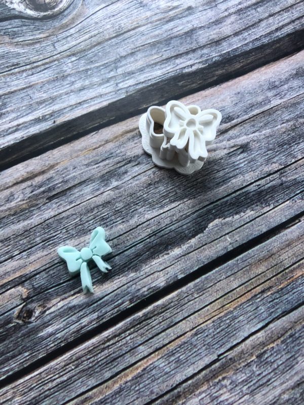 Miniature Bow Cookie Cutter and Fondant Stamp, Treat Box Filler, Pretty Bow, Mini