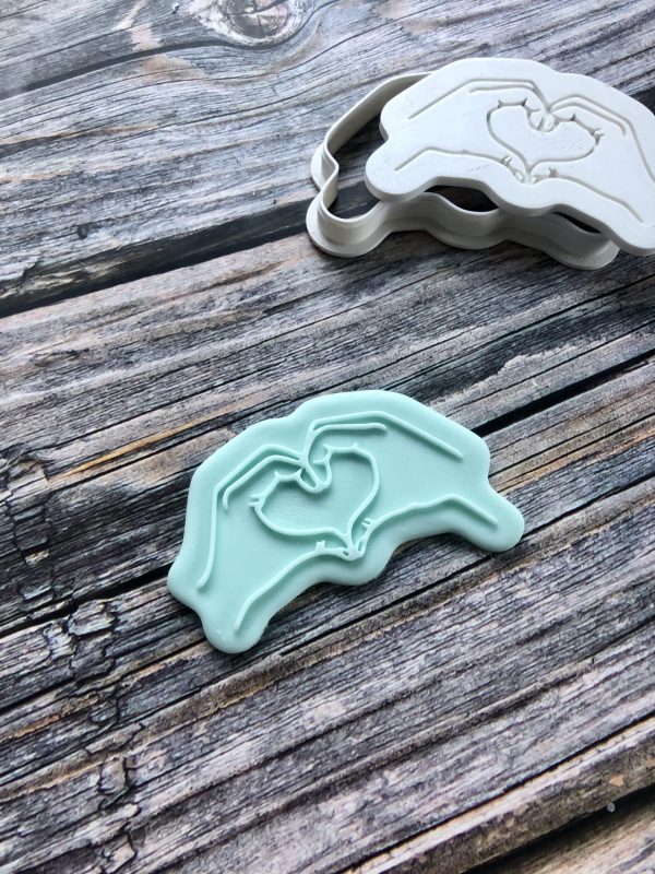 Heart Hands Cookie Cutter and Fondant Stamp Embosser, Valentines Day Embosser, Love, I Love You, Taylor Swift, Swifties