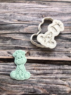 Giraffe Cookie Cutter and Fondant Stamp Embosser, Zoo Animal, Safari