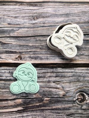 Sloth Cookie Cutter and Fondant Stamp Embosser, Cute Sloth