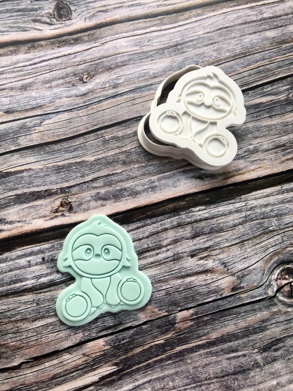 IMG_6625 Sloth Cookie Cutter and Fondant Stamp Embosser, Cute Sloth