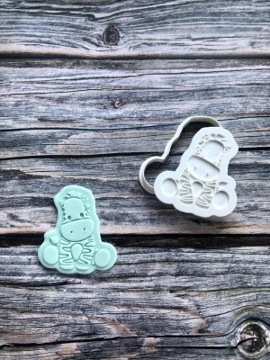 Zebra Cookie Cutter and Fondant Stamp Embosser, Safari Animal, Zoo Animal
