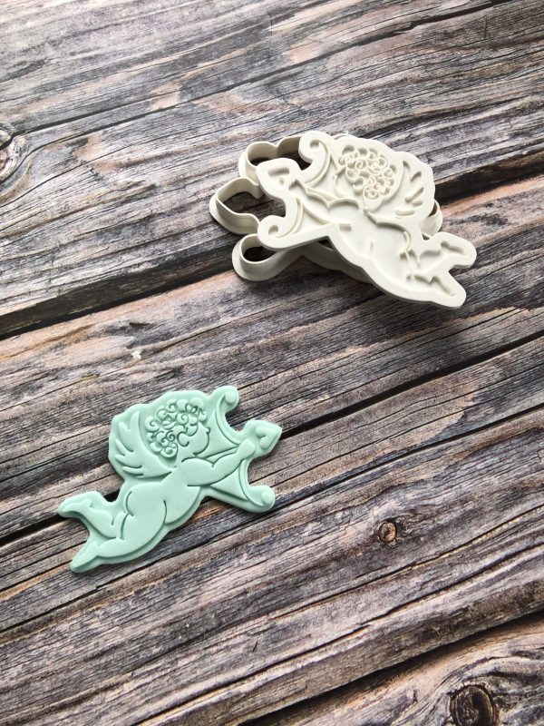 IMG_6655 Cherub Cookie Cutter and Fondant Stamp Embosser, Valentines Day Embosser, Love, Engagement, Wedding, Cupid, Valentine's