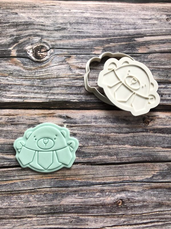 Bunting Teddy Bear Cookie Cutter and Fondant Stamp Embosser