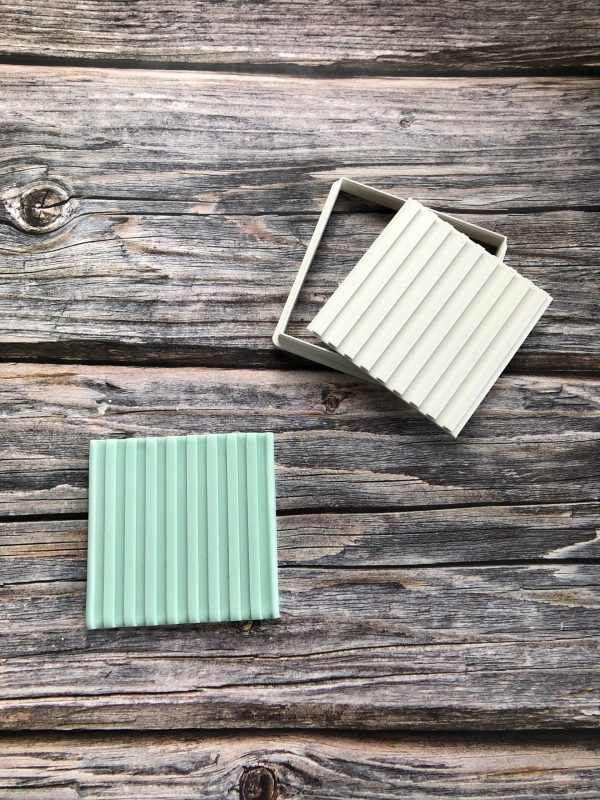 IMG_6666 Stripe Pattern Fondant Stamp Embosser with Matching Square Cookie Cutter, Lines