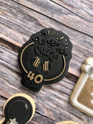 Cheers and Beers to Forty Years Cookie Cutter and Fondant Stamp Embosser, 40, 40th