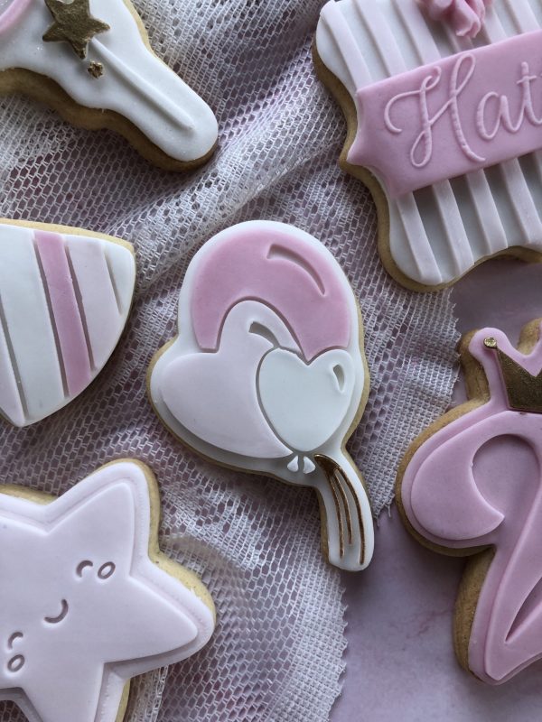 IMG_6857 Heart Balloons Cookie Cutter and Fondant Stamp Embosser, Valentines Day Embosser, Love, Engagement, Wedding, Birthday, Love Is In The Air