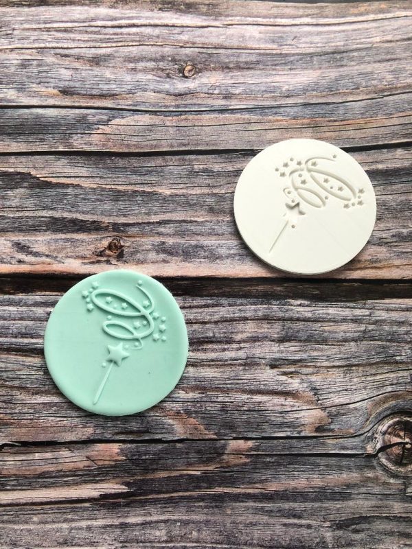 WAND EMBOSSER 2 Magic Wand Fondant Stamp Embosser, Fairy Wand, Princess Wand, Princess Theme