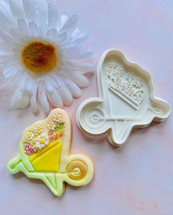 Wheelbarrow Cookie Cutter and Fondant Stamp, Easter, Peter Rabbit, Gardening, Wheel Barrow, Garden, Allotment