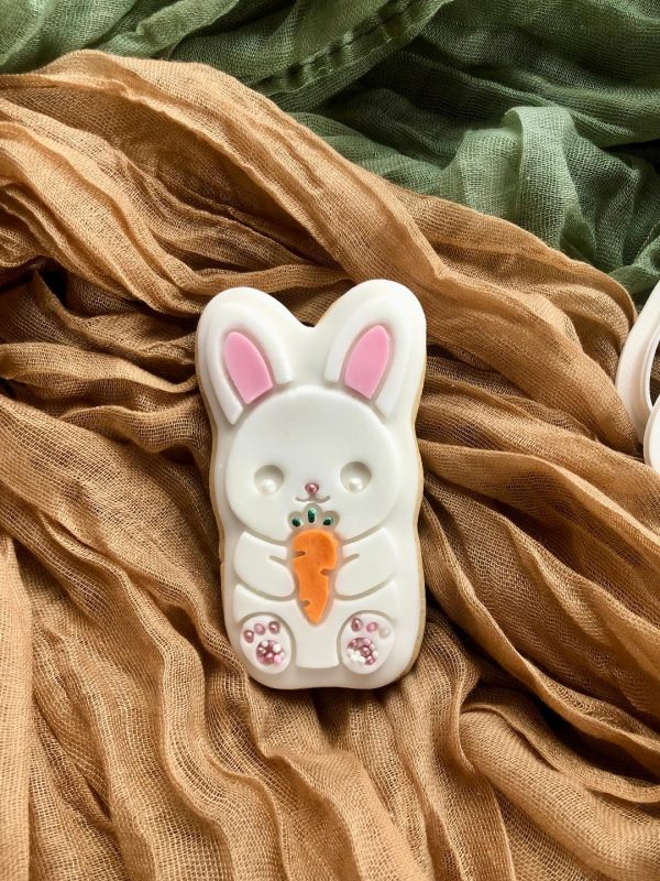 bunny carrot close Bunny Rabbit Cookie Cutter and Fondant Stamp Embosser, Easter Bunny, Cute Bunny, Cute Rabbit, Rabbit With Carrot