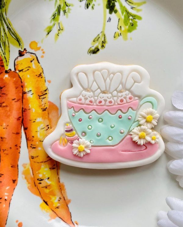 easter Teacup Easter Tea Cup Cookie Cutter and Fondant Stamp, Easter, Easter Tea Party, Cup and Saucer, Alice in Wonderland