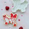 fcfb631d-ec02-457c-a2de-fc6d2f9a1c77 Heart Ribbon Cookie Cutter and Fondant Stamp Embosser, Valentines, Romantic, Wedding, Engagement, Bow