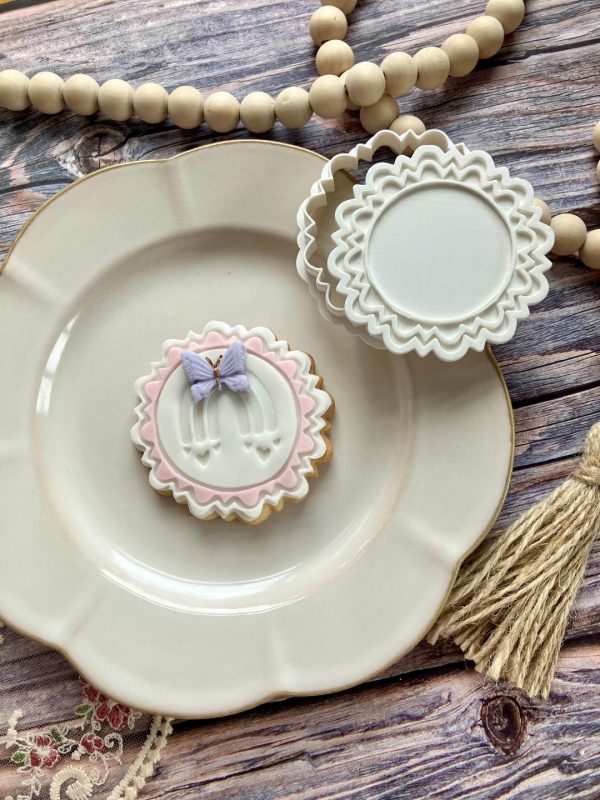 frame 4 Pretty Border Cookie Cutter and Fondant Stamp, Frame, Shape