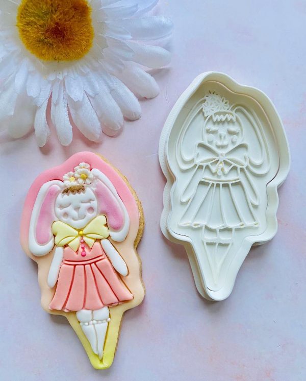 lady rabbit cutter Smart Rabbit Cookie Cutter and Fondant Stamp, Easter, Peter Rabbit, Lady Rabbit, Bunny