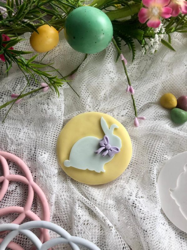 rabbit 2 Rabbit Fondant Stamp Embosser, Easter Embosser, Easter Bunny, Pet, Silhouette, Bunny