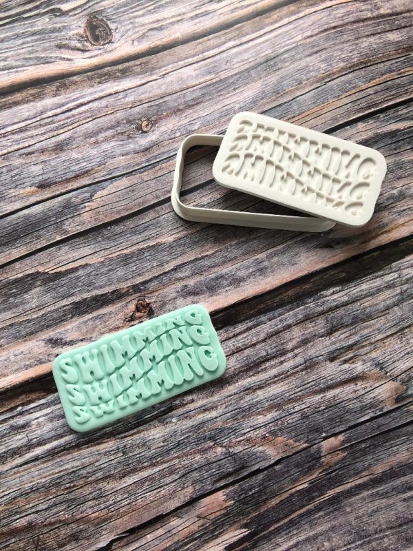 swimming 2 Swimming Cookie Cutter and Fondant Stamp Embosser, Swimming Theme, Swimmer
