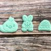 Easter Train Set Cookie Cutters and Fondant Stamp Embossers, Easter, Bunny, Chick, Egg, Train, Carriage