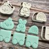 Easter Train Set Cookie Cutters and Fondant Stamp Embossers, Easter, Bunny, Chick, Egg, Train, Carriage