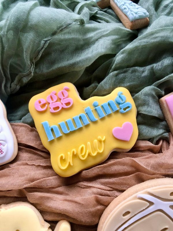Egg Hunting Crew Egg Hunting Crew Cookie Cutter and Fondant Stamp Embosser, Easter, Easter Bunny, Easter Treat