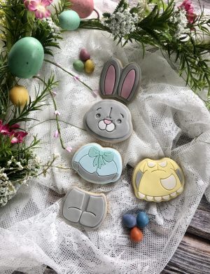 Easter Bunny Set Cookie Cutters and Fondant Stamp Embossers, Easter, Bunny, Mix and Match, Rabbit