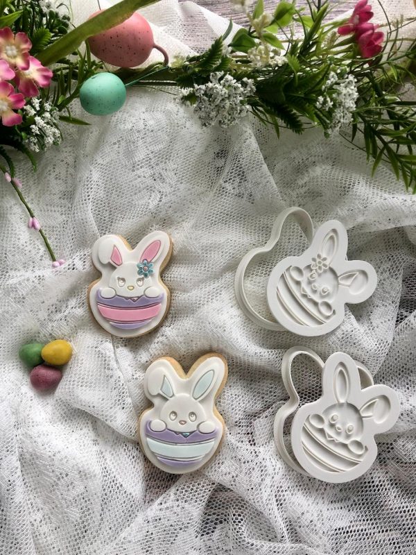 Rabbit Egg 1 Bunny Easter Egg Cookie Cutter and Fondant Stamp Embosser, Easter Egg, Easter Bunny, Rabbit