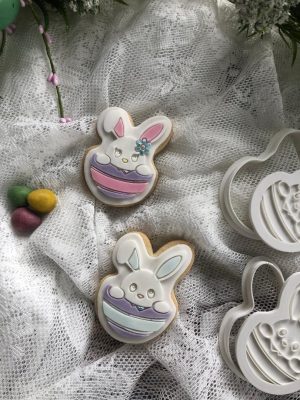 Rabbit Egg Cookie Cutter and Fondant Embosser