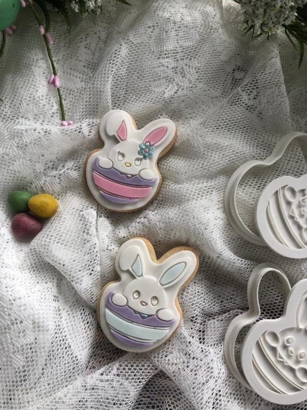 Rabbit Egg Cookie Cutter and Fondant Embosser Rabbit Egg Cookie Cutter and Fondant Embosser