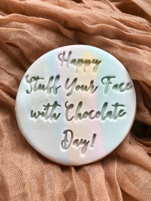 Happy Stuff Your Face with Chocolate Day Cookie Stamp, Easter Cookie Stamp, Easter Embosser