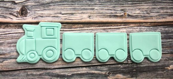 Easter Train Set Cookie Cutters and Fondant Stamp Embossers, Easter, Bunny, Chick, Egg, Train, Carriage